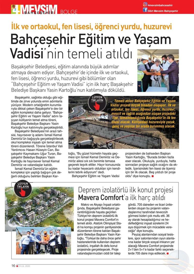 Bahçeşehir Eğitim ve Yaşam Vadisi'nin Temeli Atıldı